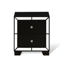 Mesa de noche Casafoyer NEN-11 Nella de madera con 2 cajones negra Mesa de noche Casafoyer NEN-11 Nella de madera con 2 cajones negra
