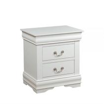 Mesa de noche Ergode Louis Philippe Blanca con 2 cajones