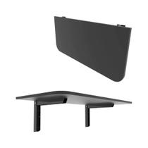 Mesa de Parede Dobrável com Suporte 90x40 Cm Preta Retrátil Sala Quarto e Cozinha