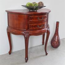 Mesa de parede International Caravan Half Moon Wood com 2 gavetas Mesa de parede International Caravan Half Moon Wood com 2 gavetas