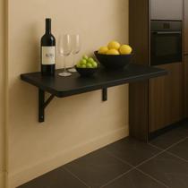 Mesa de Parede Retrátil Preta 90x45cm Moderna e Funcional