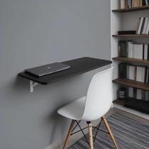 Mesa de Parede Suspensa Dobrável 90x40 cm Preta