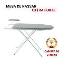 Mesa de Passar Roupas Extra Forte com Passa Mangas Passadeira Tábua Dobrável em Aço - Someway