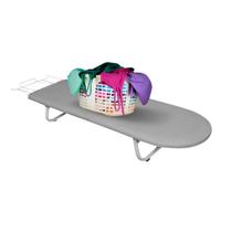 Mesa De Passar Roupas Portátil Com Porta Ferro Reforçada Tecido Metalizado Compacta Utilaço