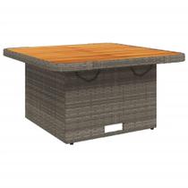 Mesa de Patio Casafoyer Gris de Poliratán y Madera de Acacia 80x80x71 cm