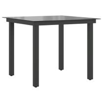 Mesa de pátio VidaXL Alumínio e Vidro 80x80x74cm Preta Mesa de pátio VidaXL Alumínio e Vidro 80x80x74cm Preta