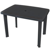 Mesa de pátio VidaXL de plástico antracite com orifício para guarda-chuva 100x68cm Mesa de pátio VidaXL de plástico antracite com orifício para guarda-chuva 100x68cm
