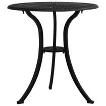 Mesa de Patio vidaXL en Aluminio Fundido Negro 62x62x65 cm con Agujero para Sombrilla Mesa de Patio vidaXL en Aluminio Fundido Negro 62x62x65 cm con Agujero para Sombrilla
