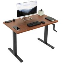 Mesa de pé com altura ajustável VIVO DESK-KIT-MB4D Dark Walnut