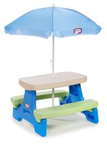Mesa de Picnic Little Tikes Easy Store Jr. con Sombrilla Azul/Verde