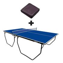 MESA DE PING PONG COM RODAS, SUPORTE E REDE MDF 15mm 1009 KLOPF + Capa para mesa Aberta/Montada 7001