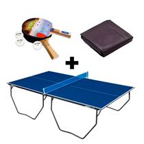 MESA DE PING PONG COM RODAS, SUPORTE E REDE MDP 15mm 1007 KLOPF + KIT 5055 + Capa Mesa Aberta 7001