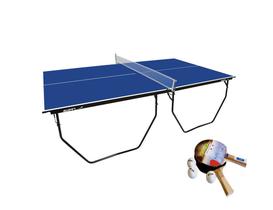 MESA DE PING PONG COM RODAS, SUPORTE E REDE MDP 15mm Klopf 1007 + KIT Raquetes e Bolinhas 5055