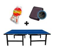 MESA DE PING PONG MDF 15mm KLOPF 1016 + KIT ping pong 5031 + Capa Para Mesa Aberta