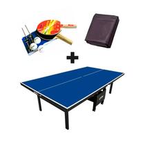 MESA DE PING PONG MDF 18mm 1084 KLOPF C/ RODAS + KIT Completo 5030 + Capa Para Mesa Aberta