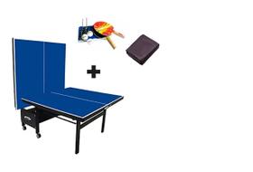 MESA DE PING PONG MDF 18mm 1084 KLOPF C/ RODAS + KIT Completo 5030 + Capa Para Mesa Aberta