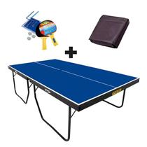 MESA DE PING PONG MDF 25mm 1090 KLOPF + KIT Completo 5031 + Capa Para Mesa Aberta/Montada 7001