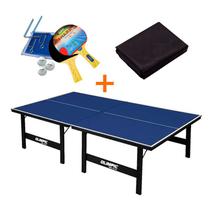 MESA DE PING PONG MDP 12mm - Olimpic 1014 + KIT TÊNIS DE MESA 5031 + Capa Impermeável