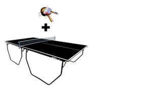 MESA DE PING PONG MDP 15mm KLOPF 1087 COR PRETA C/ RODAS, SUPORTE E REDE + KIT Raquetes e Bolinhas 5055 MESA DE PING PONG MDP 15mm KLOPF 1087 COR PRETA C/ RODAS, SUPORTE E REDE + KIT Raquetes e Bolinhas 5055