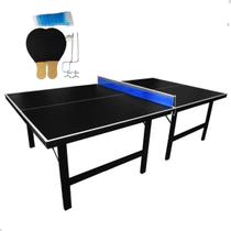 Mesa de Ping Pong Tenis de Mesa Oficial MDF 25mm Com Kit Rede e Raquete Mesa de Ping Pong Tenis de Mesa Oficial MDF 25mm Com Kit Rede e Raquete