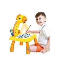 Mesa de Pintura de Desenho de Projetor de Led Infantil (Amarela) - Toy King