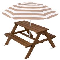 Mesa de piquenique de madeira para crianças, produtos de melhor escolha com guarda-chuva