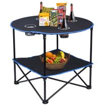 Mesa de piquenique dobrável LEADALLWAY 51x51x61 cm com porta-copos