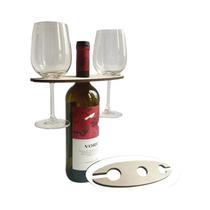 Mesa De Piquenique Portátil De Madeira Com Suporte Para Garrafa De Vinho E Vidro Mesa De Praia
