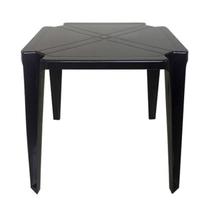 Mesa de Plástico Quadrada 70cm Empilhável Preta Monobloco