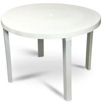 Mesa de Plástico Redonda Desmontável Branca com 4 Lugares 1m