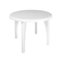 Mesa De Plastico Redonda Mariana 90x90 Branco