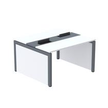 Mesa de Plataforma Dupla para 2 Pessoas Corporativa 110x140/2p Branco/Grafito