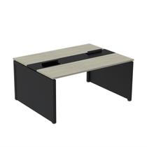 Mesa de Plataforma Dupla para 2 Pessoas Corporativa 110x140/2p Nogueira casblanca/Preto