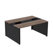 Mesa de Plataforma Dupla para 2 Pessoas Corporativa 110x140/2p Walnut/Preto