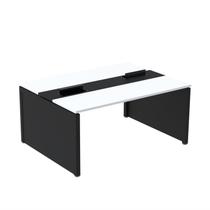 Mesa de Plataforma Dupla para 2 Pessoas Corporativa 120x120/2p Branco/Preto