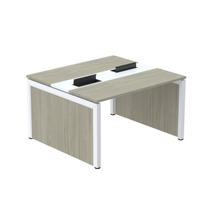 Mesa de Plataforma Dupla para 2 Pessoas Corporativa 120x140/2p Nogueira casblanca/Branco