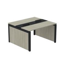 Mesa de Plataforma Dupla para 2 Pessoas Corporativa 120x140/2p Nogueira casblanca/Preto