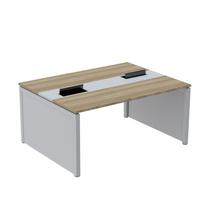 Mesa de Plataforma Dupla para 2 Pessoas Corporativa 130x120/2p Cinza