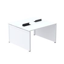 Mesa de Plataforma Dupla para 2 Pessoas Corporativa 130x140/2p Branco - Pandin Móveis