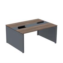 Mesa de Plataforma Dupla para 2 Pessoas Corporativa 130x140/2p Walnut/Grafito