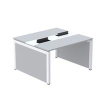 Mesa de Plataforma Dupla para 2 Pessoas Corporativa 140x140/2p Noce Naturalle/Cinza