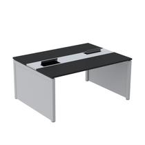 Mesa de Plataforma Dupla para 2 Pessoas Corporativa 140x140/2p Nogueira casbalanca/Branco