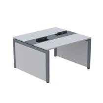 Mesa de Plataforma Dupla para 2 Pessoas Corporativa 160x120/2p Cinza/Grafito