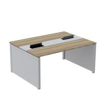 Mesa de Plataforma Dupla para 2 Pessoas Corporativa 160x140/2p Noce Naturalle/Cinza