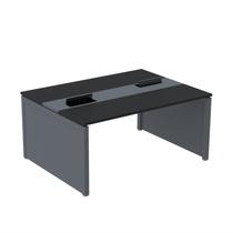 Mesa de Plataforma Dupla para 2 Pessoas Corporativa 160x140/2p Preto/Grafito - Pandin Móveis