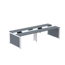 Mesa de Plataforma Dupla para 4 Pessoas Corporativa 110x140/4p Grafito/Branco - Pandin Móveis