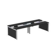 Mesa de Plataforma Dupla para 4 Pessoas Corporativa 110x140/4p Preto/Cinza - Pandin Móveis