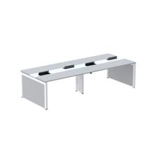 Mesa de Plataforma Dupla para 4 Pessoas Corporativa 120x140/4p Cinza/Branco