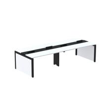 Mesa de Plataforma Dupla para 4 Pessoas Corporativa 130x140/4p Branco/Preto - Pandin Móveis