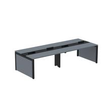 Mesa de Plataforma Dupla para 4 Pessoas Corporativa 130x140/4p Grafito/Preto - Pandin Móveis